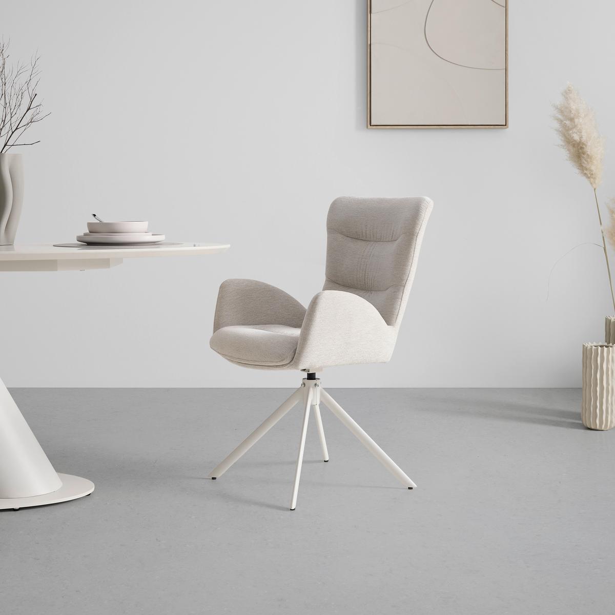 STOLIČKA S PODRÚČKAMI STELLA - béžová, Design, kov/textil (58/91/65cm) - Mömax