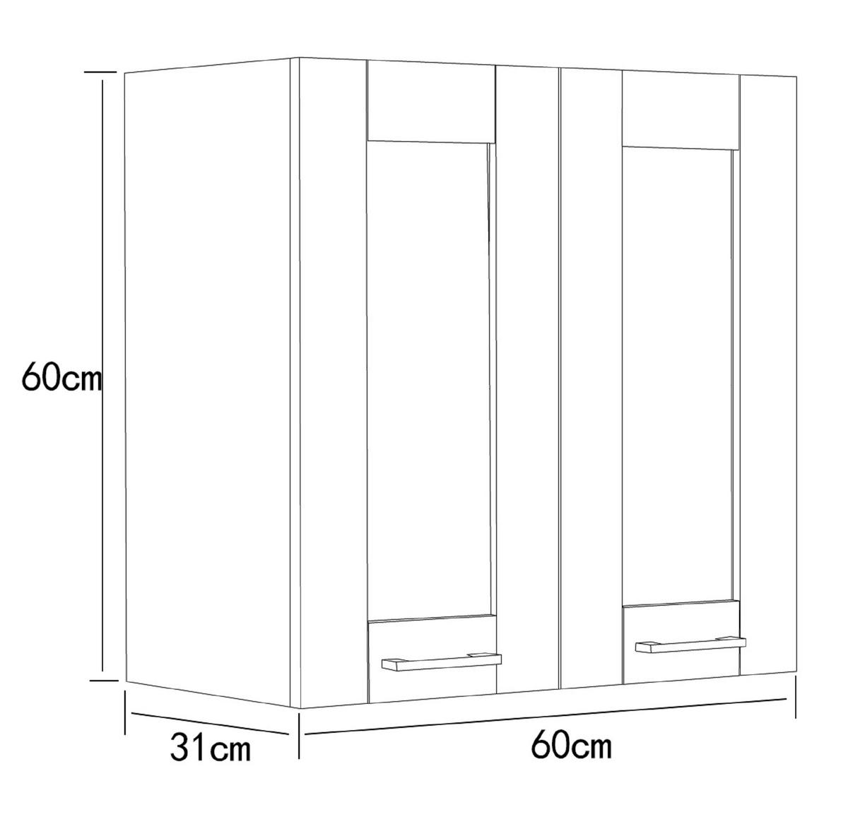 Küchenoberschrank Colura - Weiß, Trend, Holzwerkstoff/Kunststoff (60/60/31cm) - MID.YOU