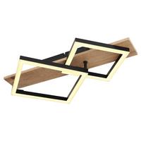 Led-deckenleuchte Wenzel - Opal/Schwarz, MODERN, Holz/Kunststoff (47,5/31/8,5cm) - Luca Bessoni