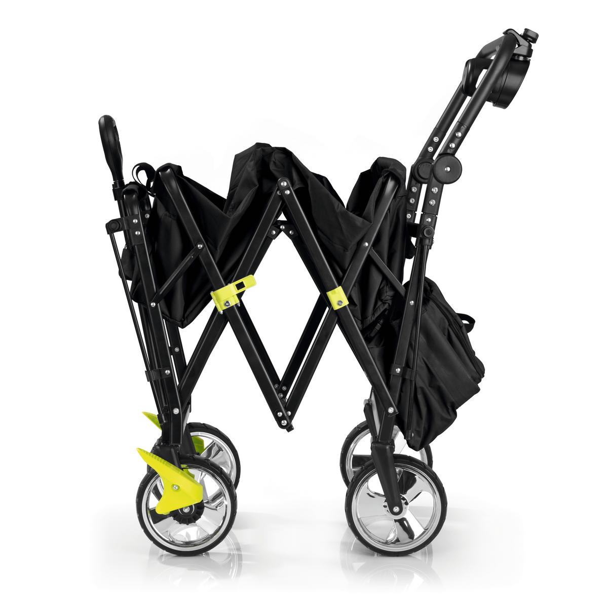 Bollerwagen Hoberg Schwarz Max 80 Kg Faltbar, Feststellbremse - Schwarz, Basics, Kunststoff/Textil (137/52,5/100cm)