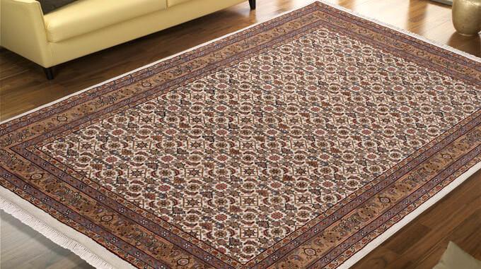 Orientalischer Webteppich Creme/Beige Herati 60x90 cm - Beige/Creme, KONVENTIONELL, Textil (60/90cm) - Cazaris