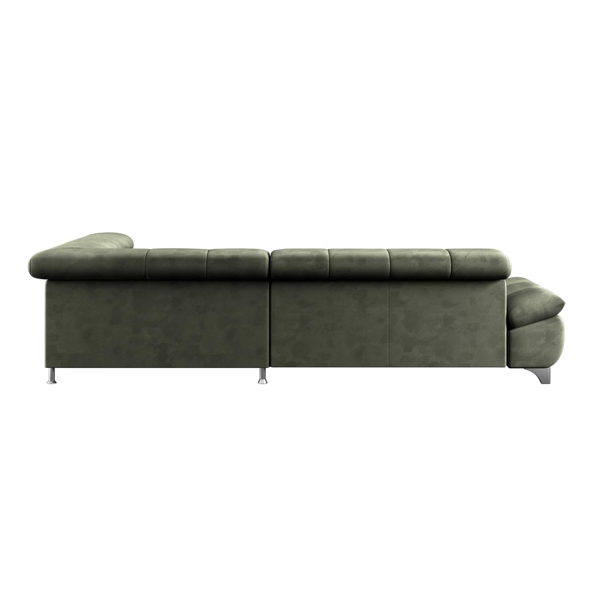 Ecksofa Gemini Waldgrün, B: 312cm - Chromfarben/Dunkelgrün, KONVENTIONELL, Textil (312/234cm)
