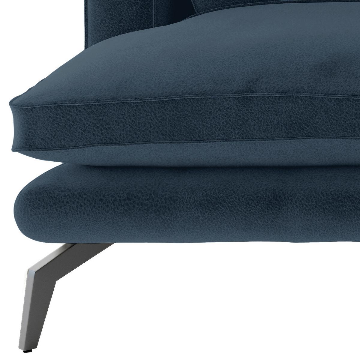 Ecksofa Bali - Schwarz/Dunkelblau, Design, Textil (202/250cm) - Livetastic