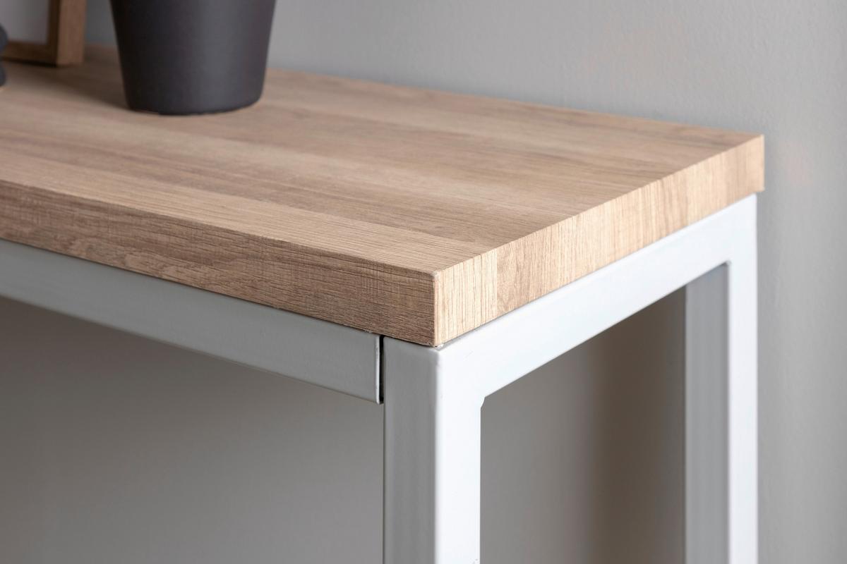 Beistelltisch Rise Naturfarben/grau B: 110 Cm - Naturfarben/Grau, Design, Holzwerkstoff/Metall (110/30/80cm) - Livetastic