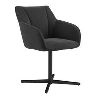 Vierfußstuhl Rosina Anthrazit drehbar - Schwarz, MODERN, Holz/Textil (56/84/60cm)