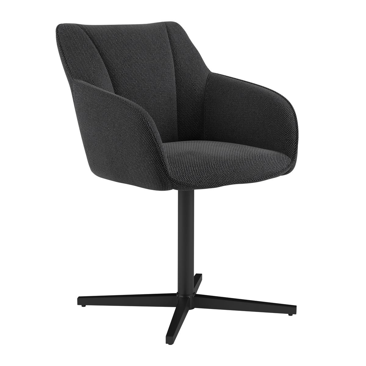 Vierfußstuhl Rosina Anthrazit drehbar - Schwarz, MODERN, Holz/Textil (56/84/60cm)