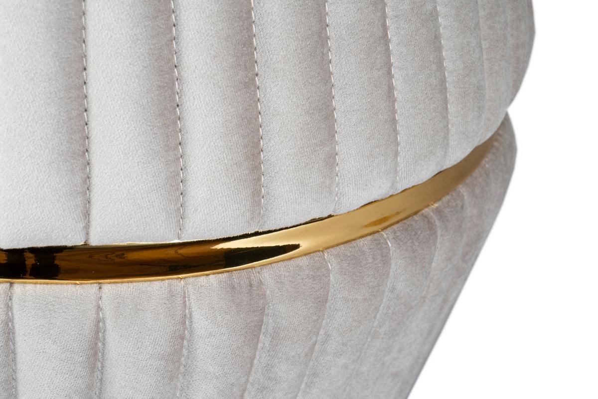 Hocker Doric 225 Goldfarben/Taupe D: 51,5 cm - Taupe/Goldfarben, Design, Textil (51,5/53cm) - Kayoom