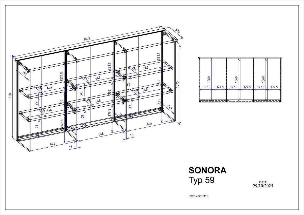 Buffet Sonora Kashmir/Eiche B: 202cm - Kaschmir/Eiche Artisan, Design, Holzwerkstoff (202/199/40cm) - MID.YOU