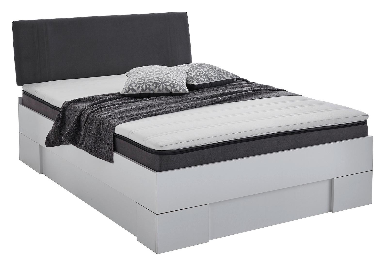Futonbett Sandro Weiss 140x200cm - Weiß/Grau, Basics, Holzwerkstoff/Textil (204/144/98cm) - MID.YOU