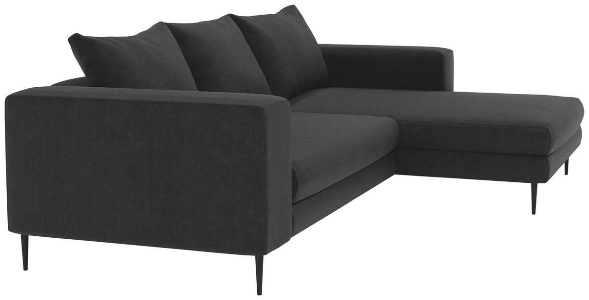 Ecksofa Aurora Ii - Schwarz/Graphitfarben, MODERN, Textil (275/170cm) - Trendmanufaktur