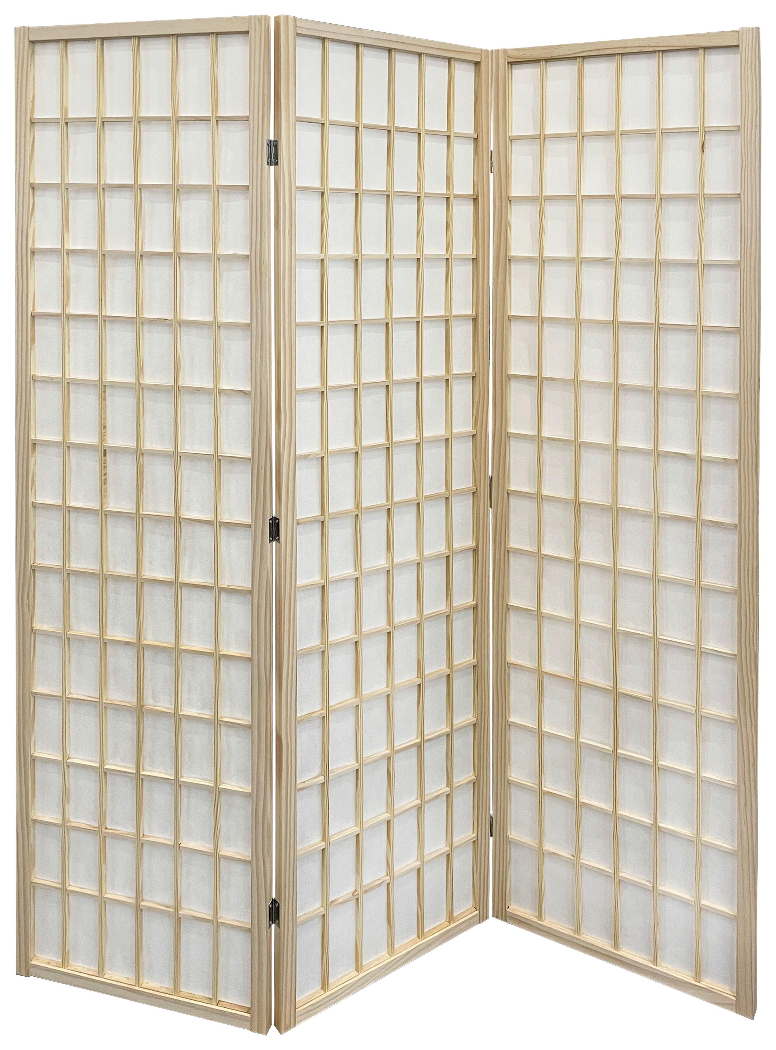 Paravent Naomi 2 B: 130 cm 3 Paneele Holz/Metall/Textil - Naturfarben/Weiß, MODERN, Holz/Textil (130/179/2cm)