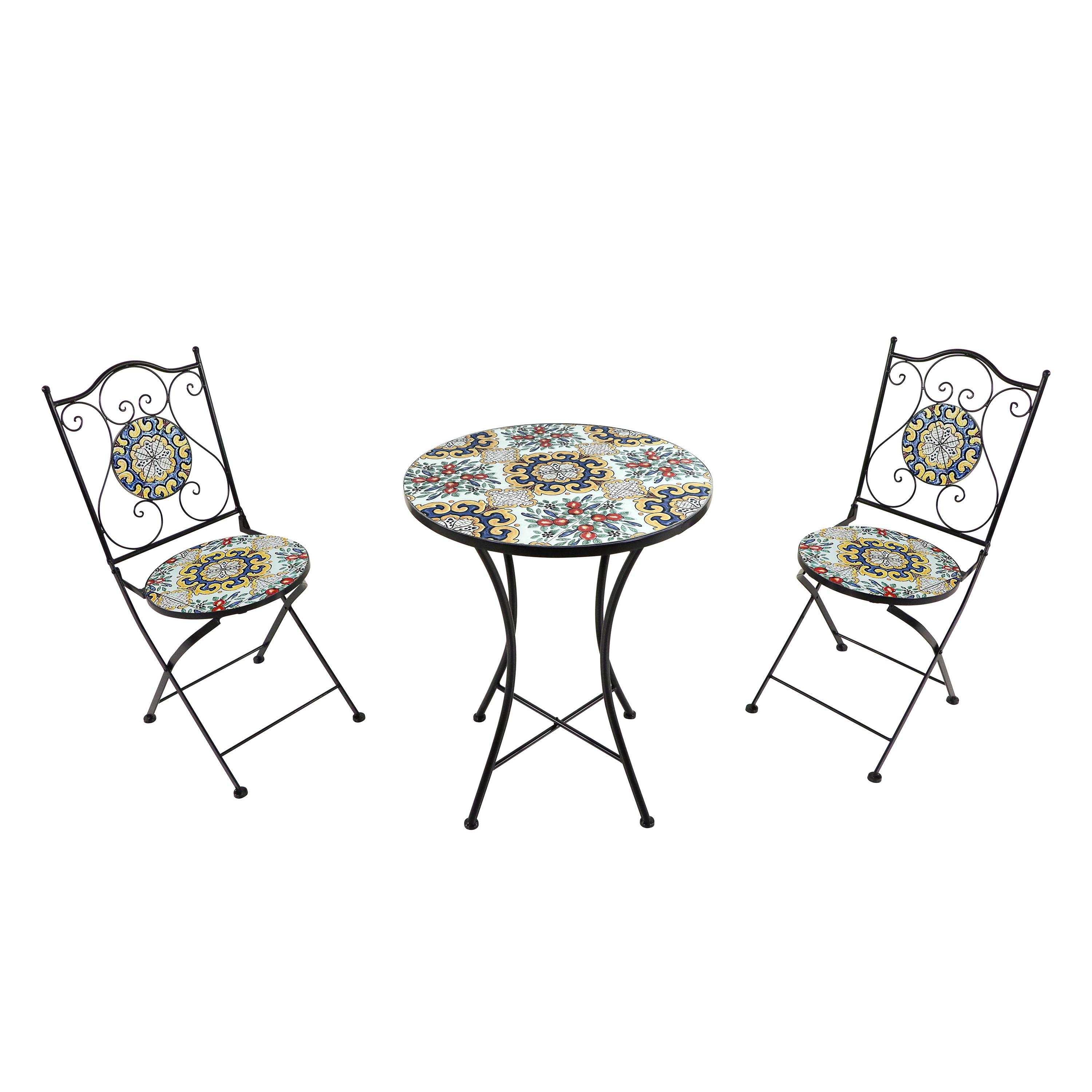 GARTENSET AMELIE AUTHENTIC - Blau/Gelb, Basics, Keramik/Metall (60/75cm) - Ambia Garden