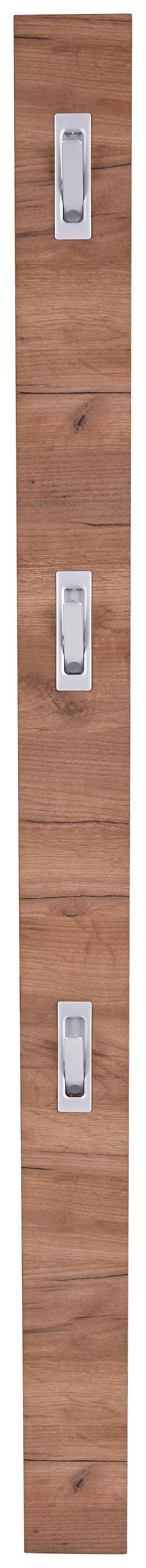 Garderobenleiste Enzo Kraft Eiche Dunkel Dekor, H: 175cm - Eichefarben, MODERN, Holzwerkstoff (12/175/2,8cm)