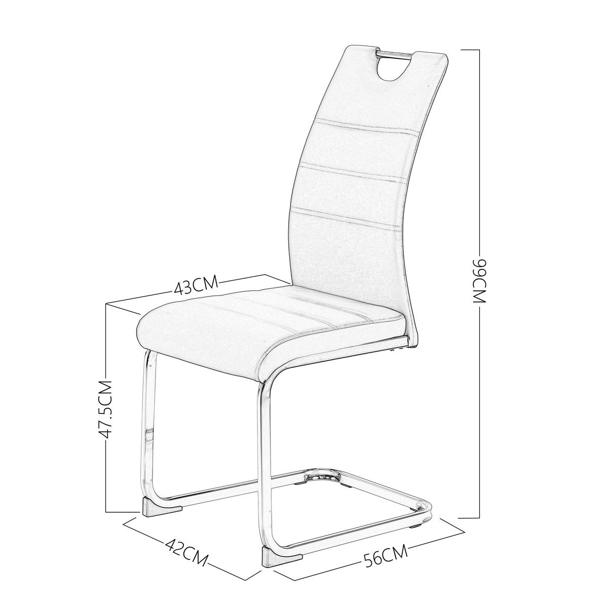 Schwingstuhl Leander Schwarz/chromfarben Gepolstert - Chromfarben/Schwarz, Design, Textil/Metall (42/99/56cm) - P & B