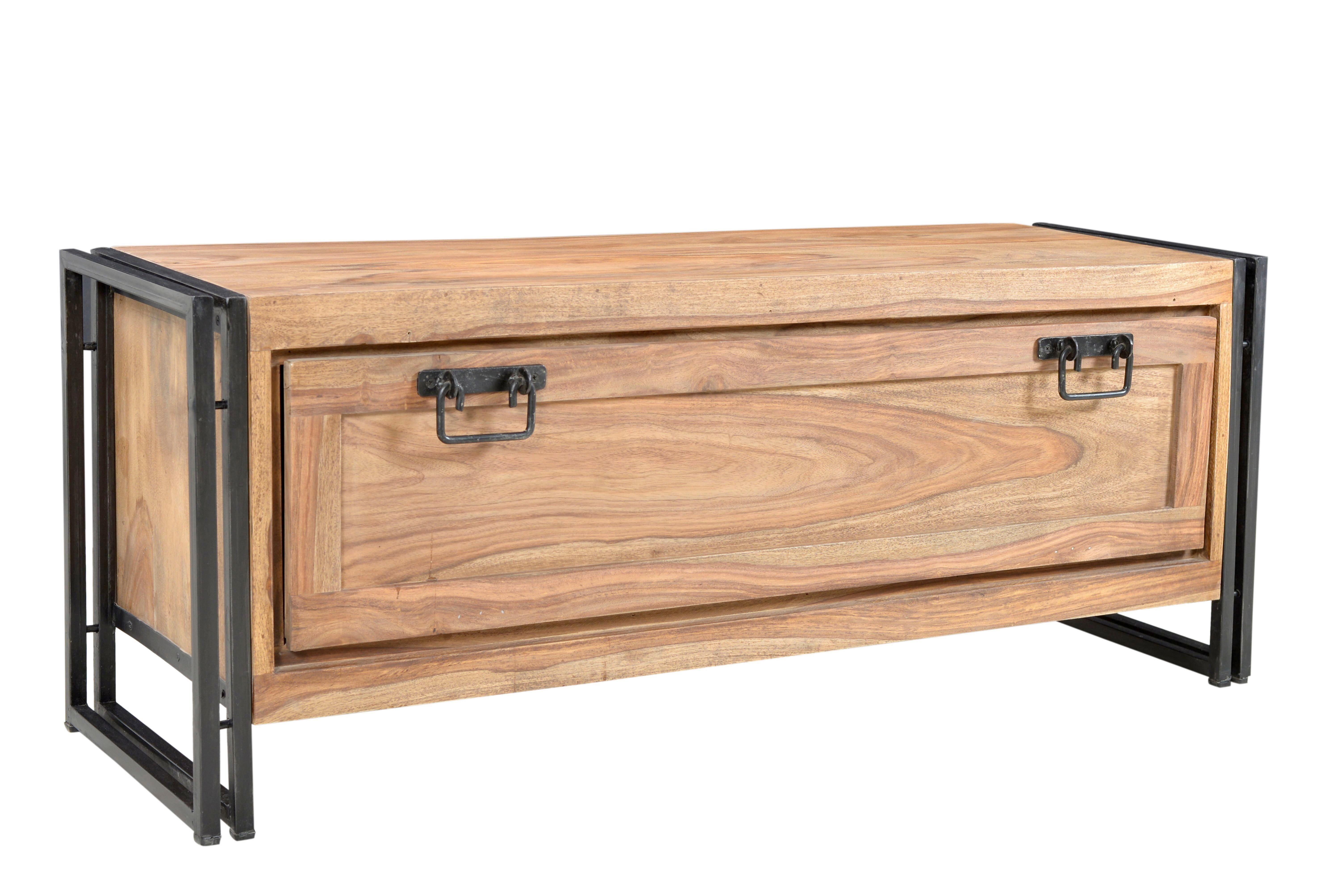 SCHUHSCHRANK Naturfarben/Schwarz B: 130cm - Schwarz/Naturfarben, Design, Holz/Metall (130/50/40cm) - MID.YOU