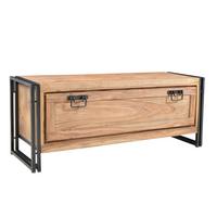 SCHUHSCHRANK Naturfarben/Schwarz B: 130cm - Schwarz/Naturfarben, Design, Holz/Metall (130/50/40cm) - MID.YOU
