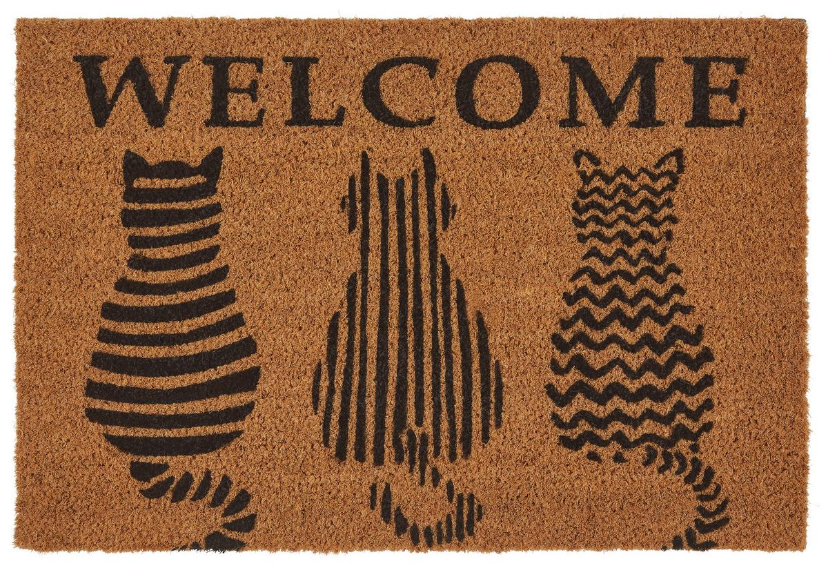 ROHOŽKA Welcome Cats, 40/60cm, hnedá - hnedá, Basics, textil (40/60cm) - Mömax