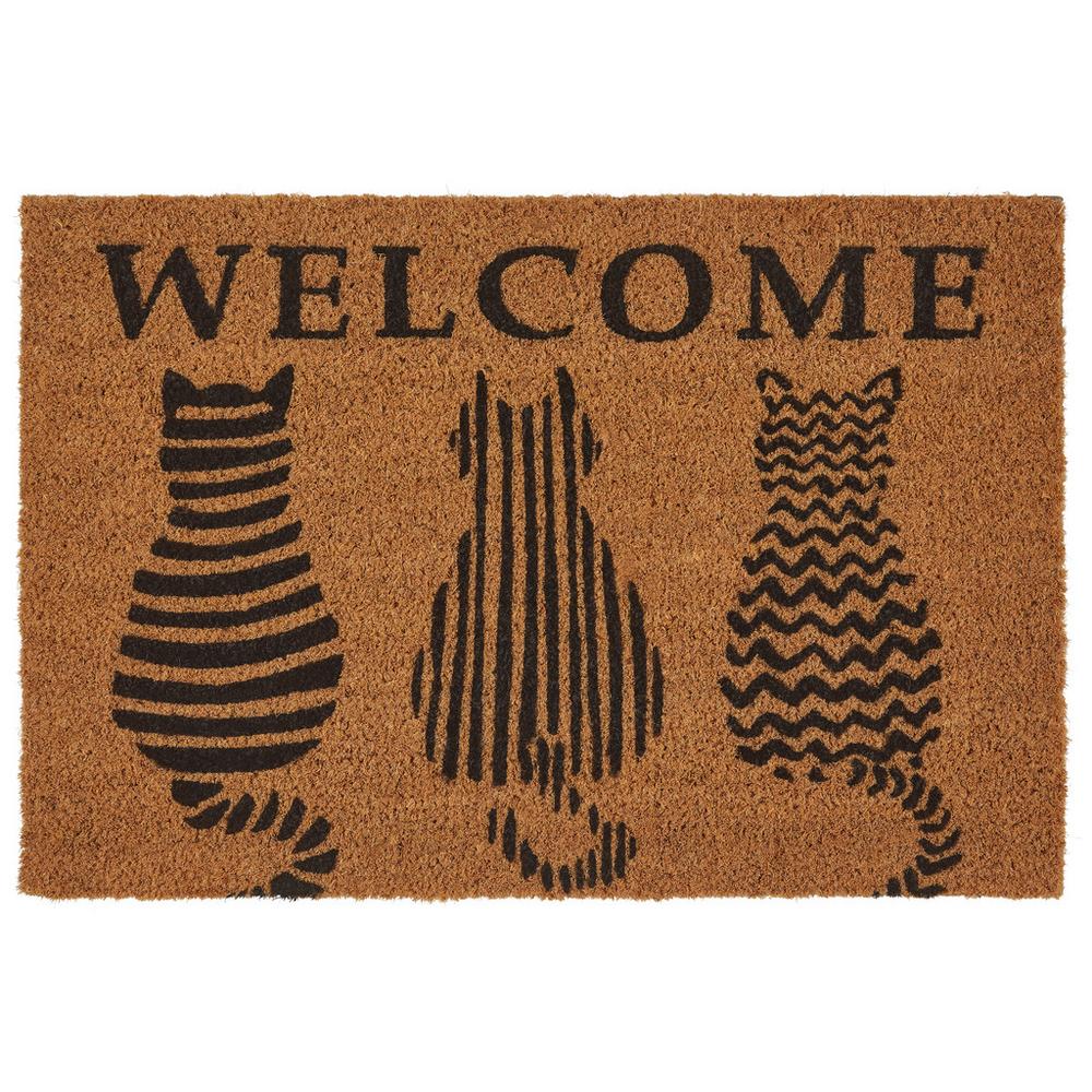 Rohožka Welcome Cats, 40/60cm, Hnedá