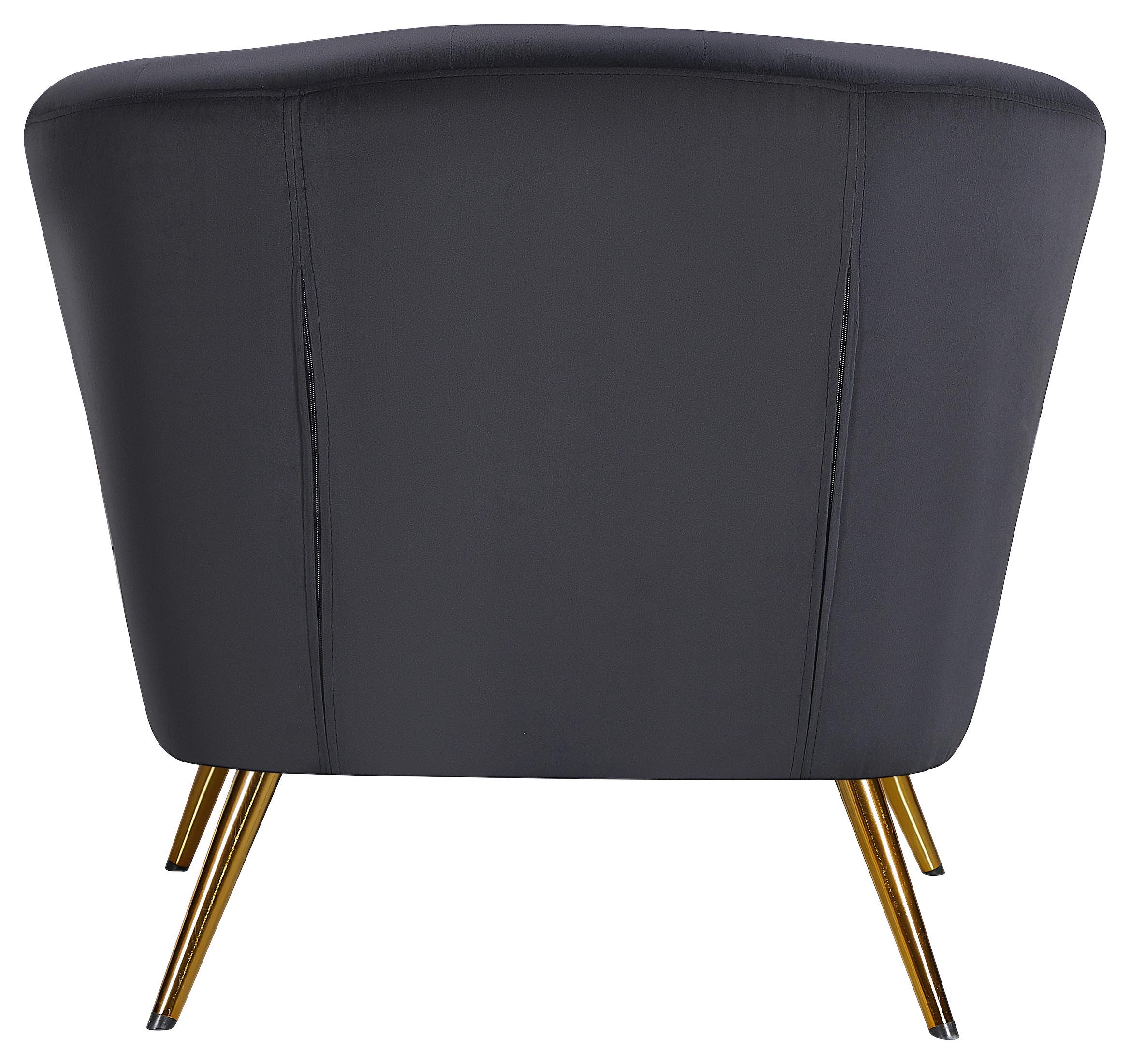 Sessel Lita Schwarz B: 89 cm - Dunkelgrün/Goldfarben, MODERN, Textil/Metall (89/78/83cm) - Ti'me