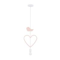 KINDERHÄNGELEUCHTE 31-12098 SINGLE HB - Pink/Weiß, Basics, Holzwerkstoff/Metall (27/10/90cm)
