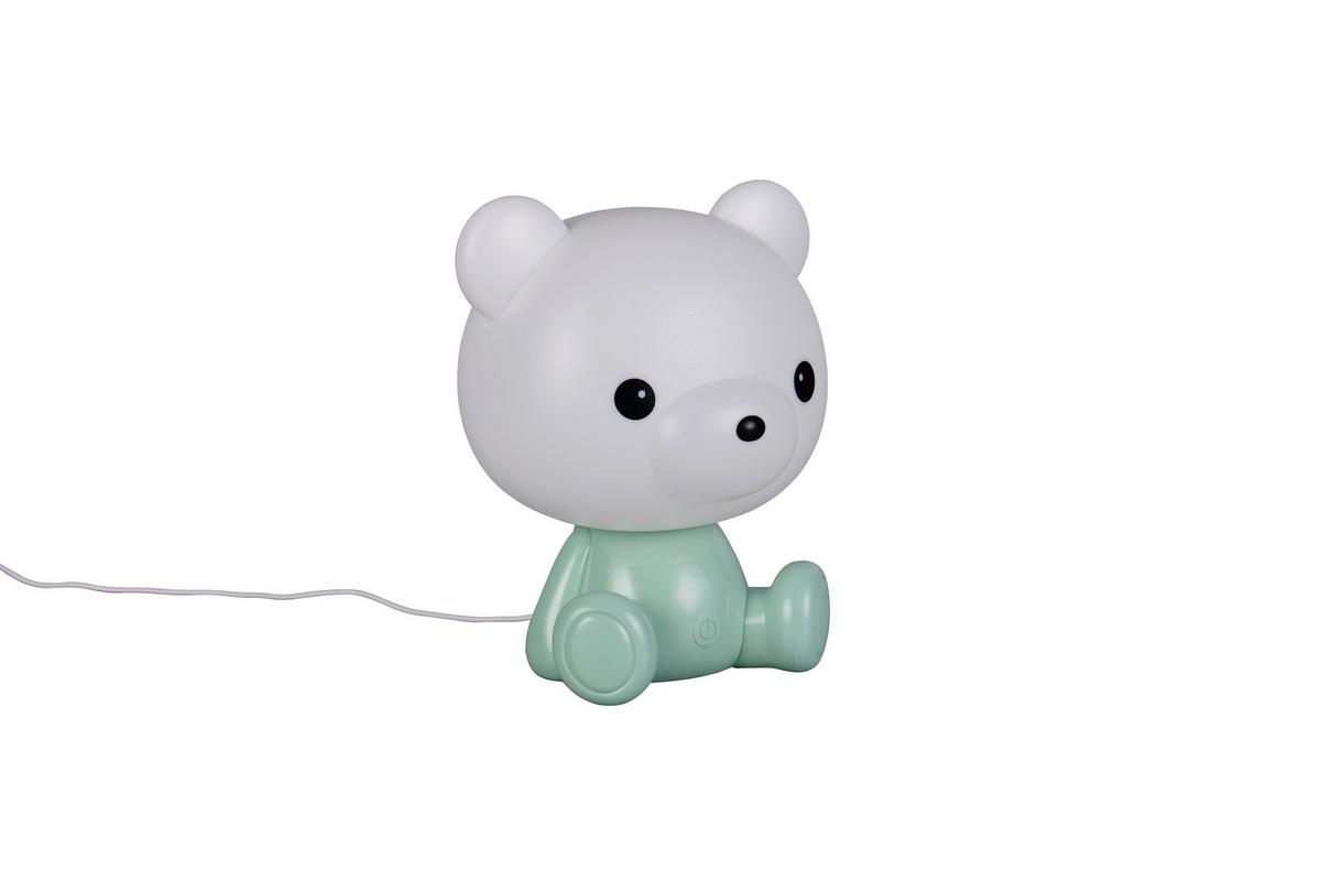 LED-Tischleuchte Cutie Grün Weiß B: 19 cm - Weiß/Grün, LIFESTYLE, Kunststoff (21/19/25,5cm)