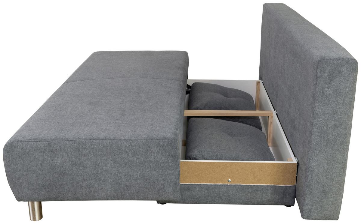 POHOVKA BOXSPRING INES - antracitová/chrómová, Modern, drevo/textil (203/96/102cm) - Luca Bessoni