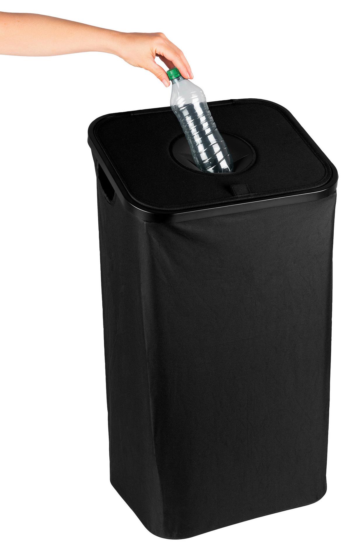 Flaschen/Dosensammelbehälter 80 Liter - Schwarz, Basics, Naturmaterialien/Kunststoff (40/32.5/72cm)