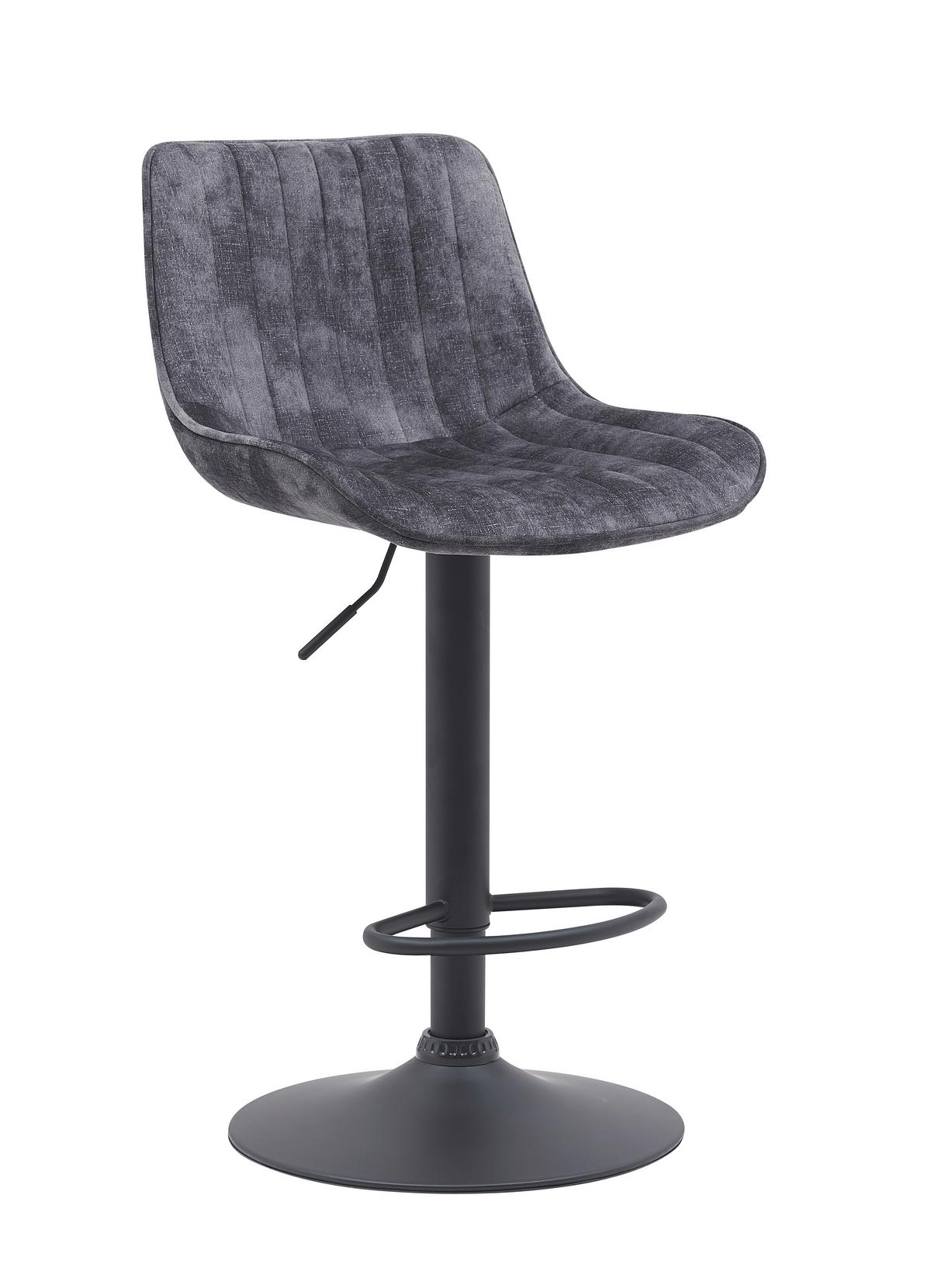 BARHOCKER-SET SABINE II H 2ER-SET - Anthrazit/Schwarz, MODERN, Textil/Metall (46/86-108/54cm) - P & B