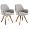 Stuhl-Set Tony - Buchefarben/Hellgrau, MODERN, Holz/Textil (57/89/61cm) - MID.YOU