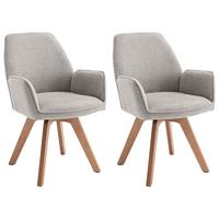 Stuhl-Set Tony - Buchefarben/Hellgrau, MODERN, Holz/Textil (57/89/61cm) - MID.YOU