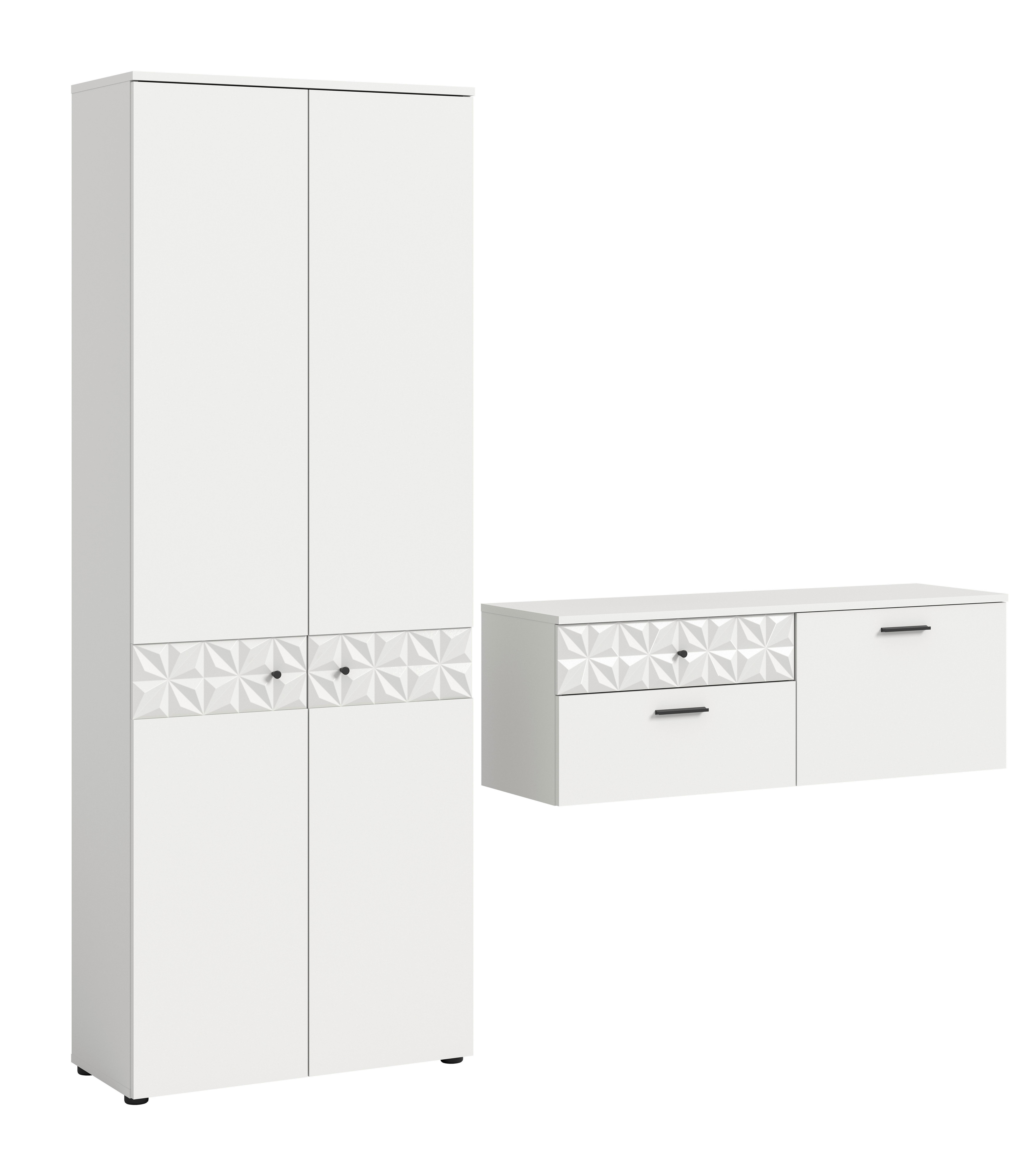 Garderobe Prisma Weiß B: 195 Cm - Weiß, Design, Holzwerkstoff (195/192/34cm) - MID.YOU