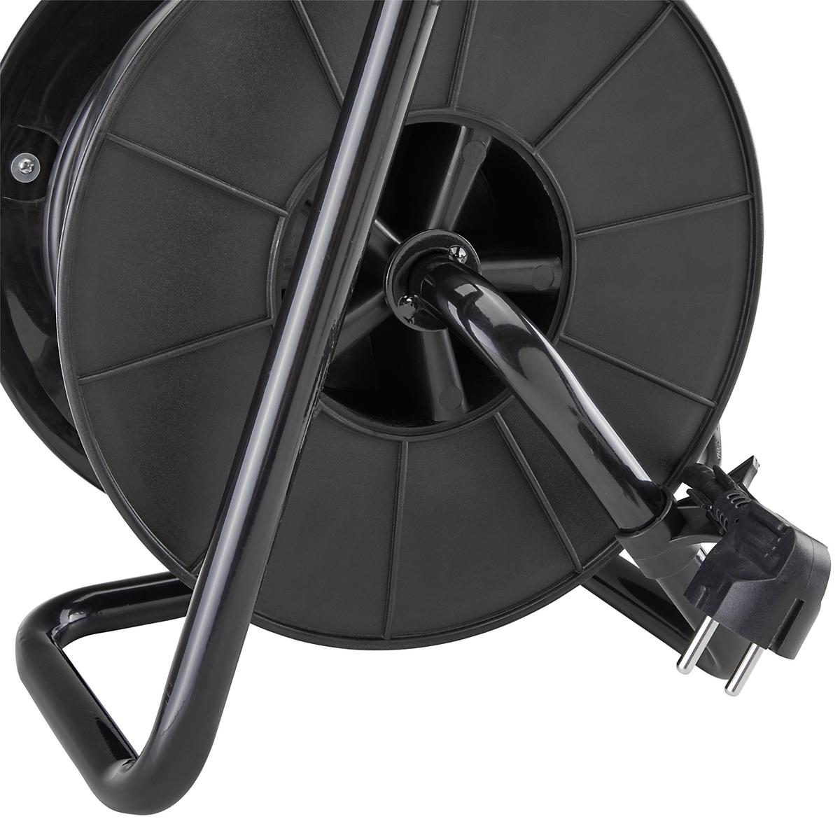 Kabeltrommel Albin 4 Steckdosen, 20 M Kabel - Schwarz/Grau, KONVENTIONELL, Kunststoff (23,5/18,8/32cm) - Homezone