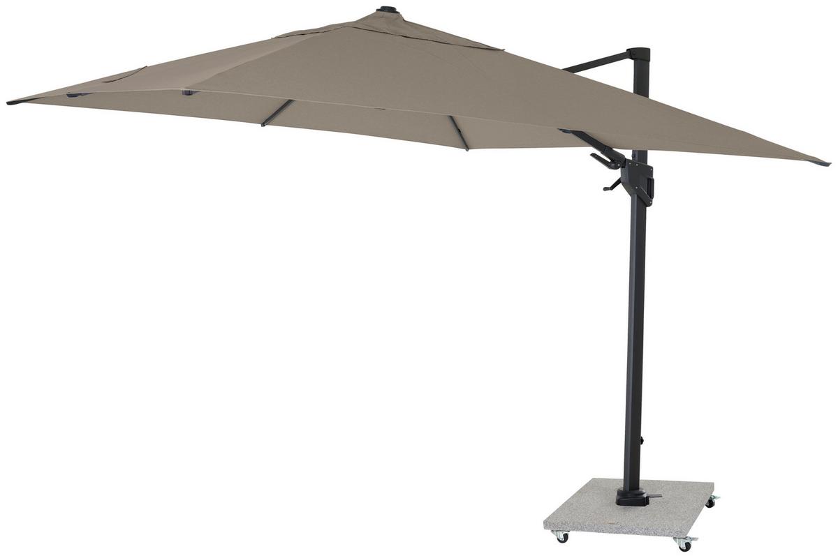 Ampelschirm Bl: 300x300cm Anthrazit/Taupe - Taupe/Anthrazit, MODERN, Textil/Metall (300/300cm) - Siena Garden