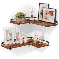 Eckregal Schwarz, Dunkelbraun B: 40 cm - Dunkelbraun/Schwarz, Trend, Holzwerkstoff/Metall (40/4/29cm) - MID.YOU