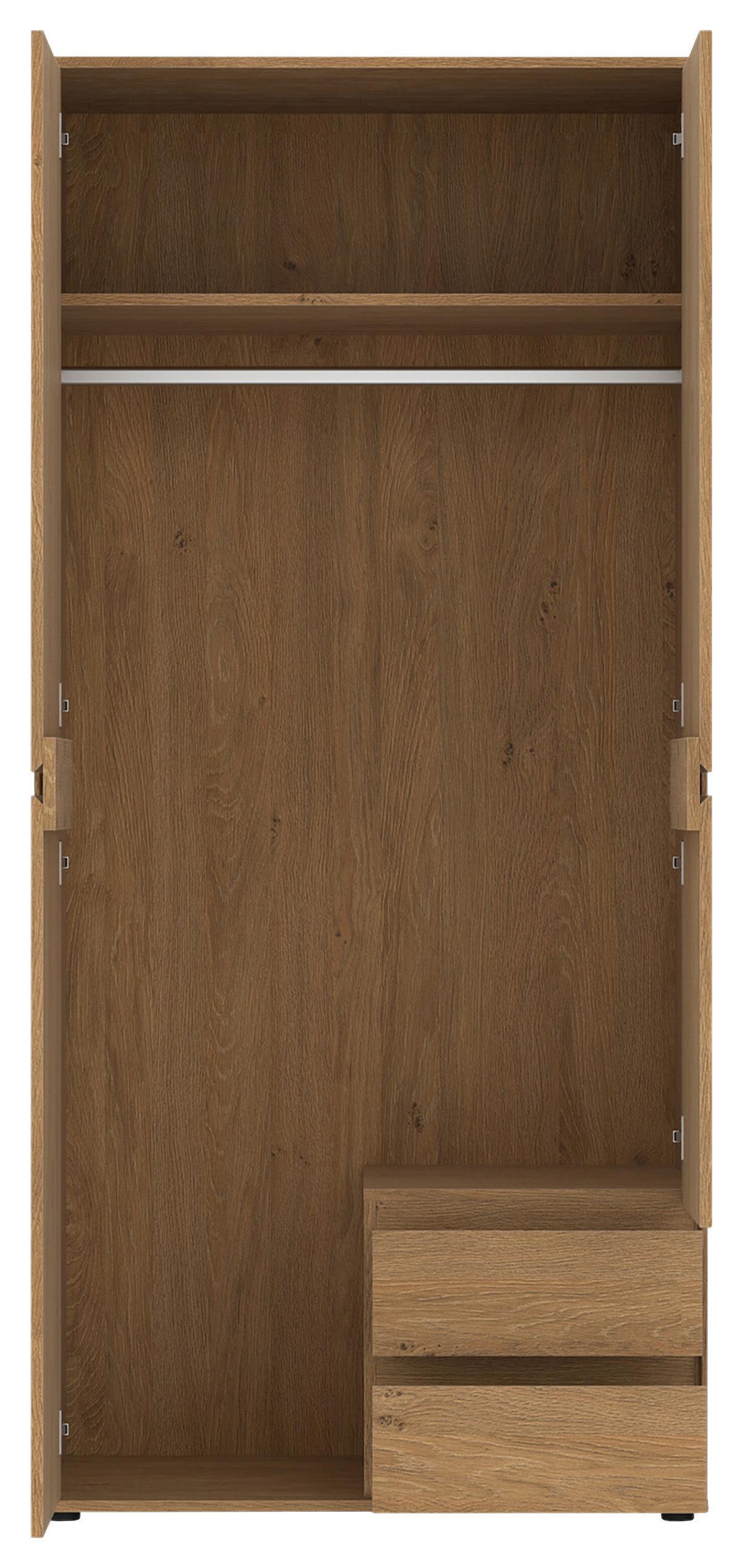 Kleiderschrank Calzado Steineiche B: 92cm - MODERN, Holzwerkstoff (92/199,9/55cm)