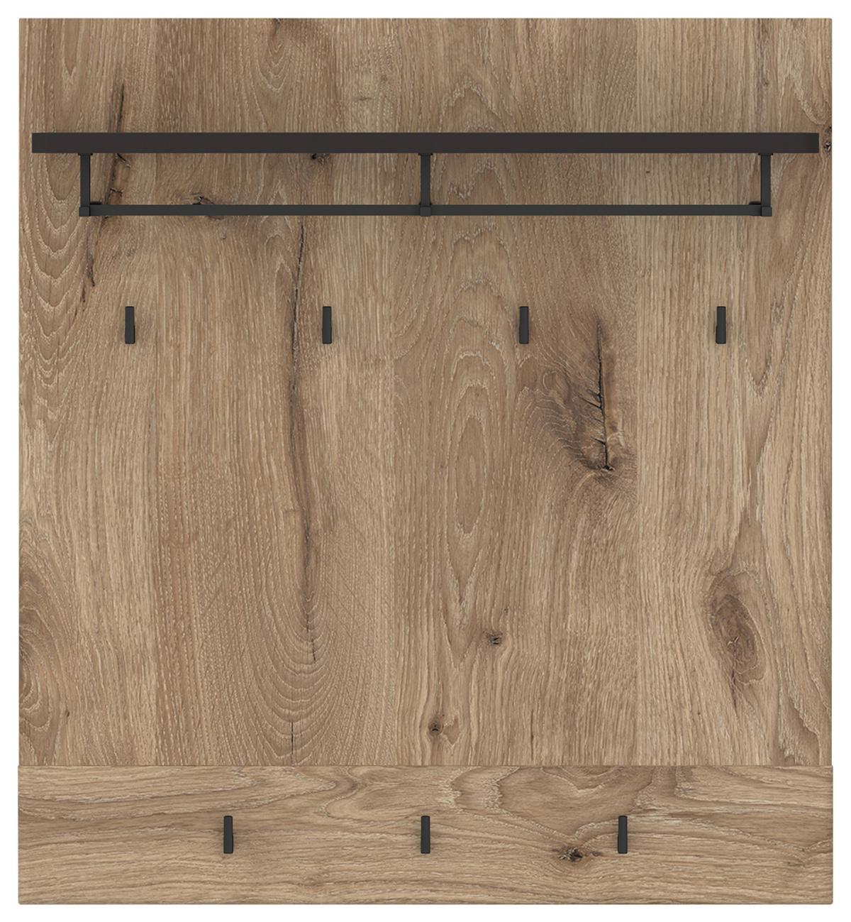 Garderobenpaneel Grano Eichefarben B: 92,8 cm - Eichefarben, Trend, Holzwerkstoff (92,8/101/32,5cm)