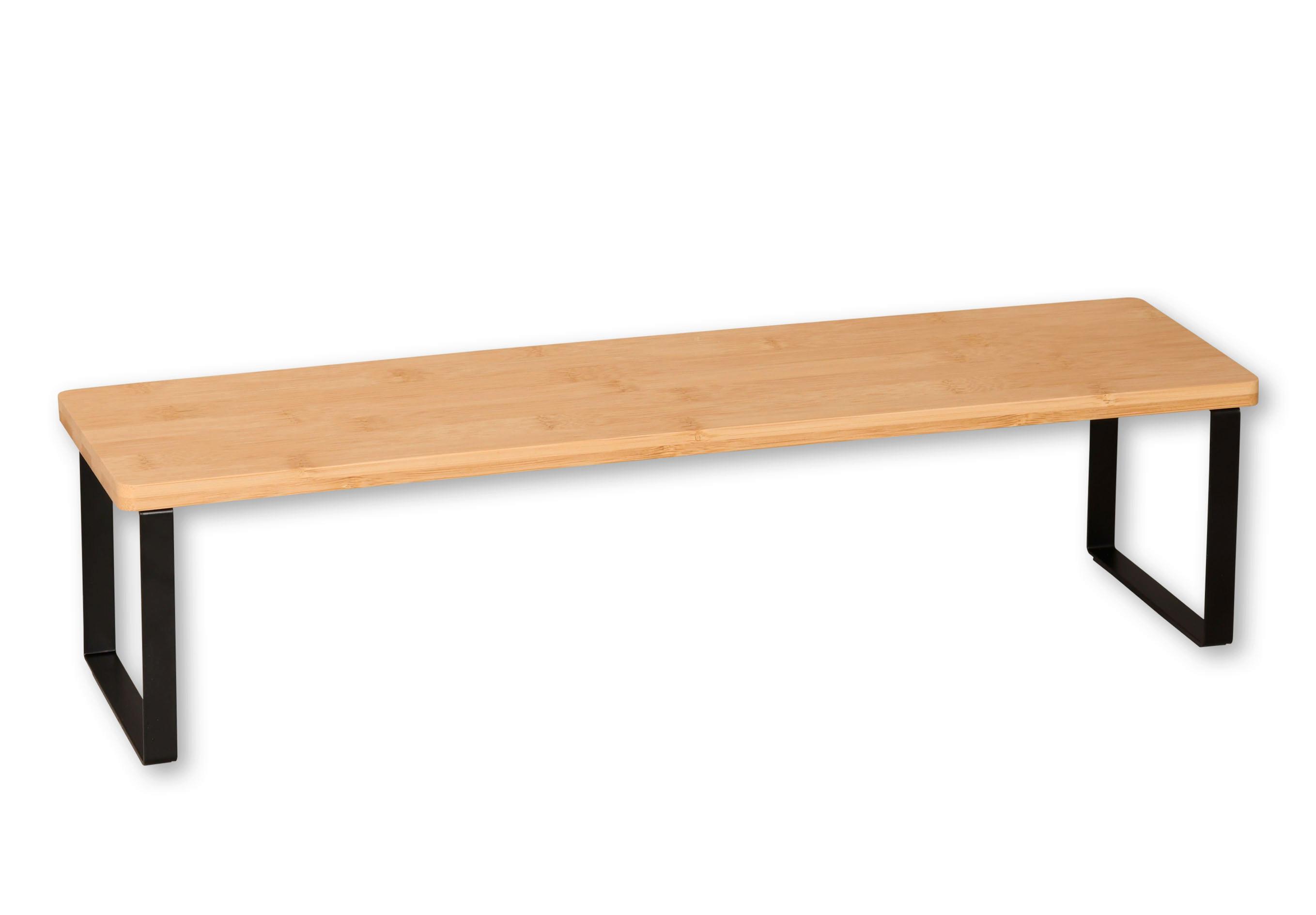 KÜCHENREGAL BAMBUS - Schwarz/Naturfarben, Basics, Holz/Metall (55/13/15cm) - Kesper