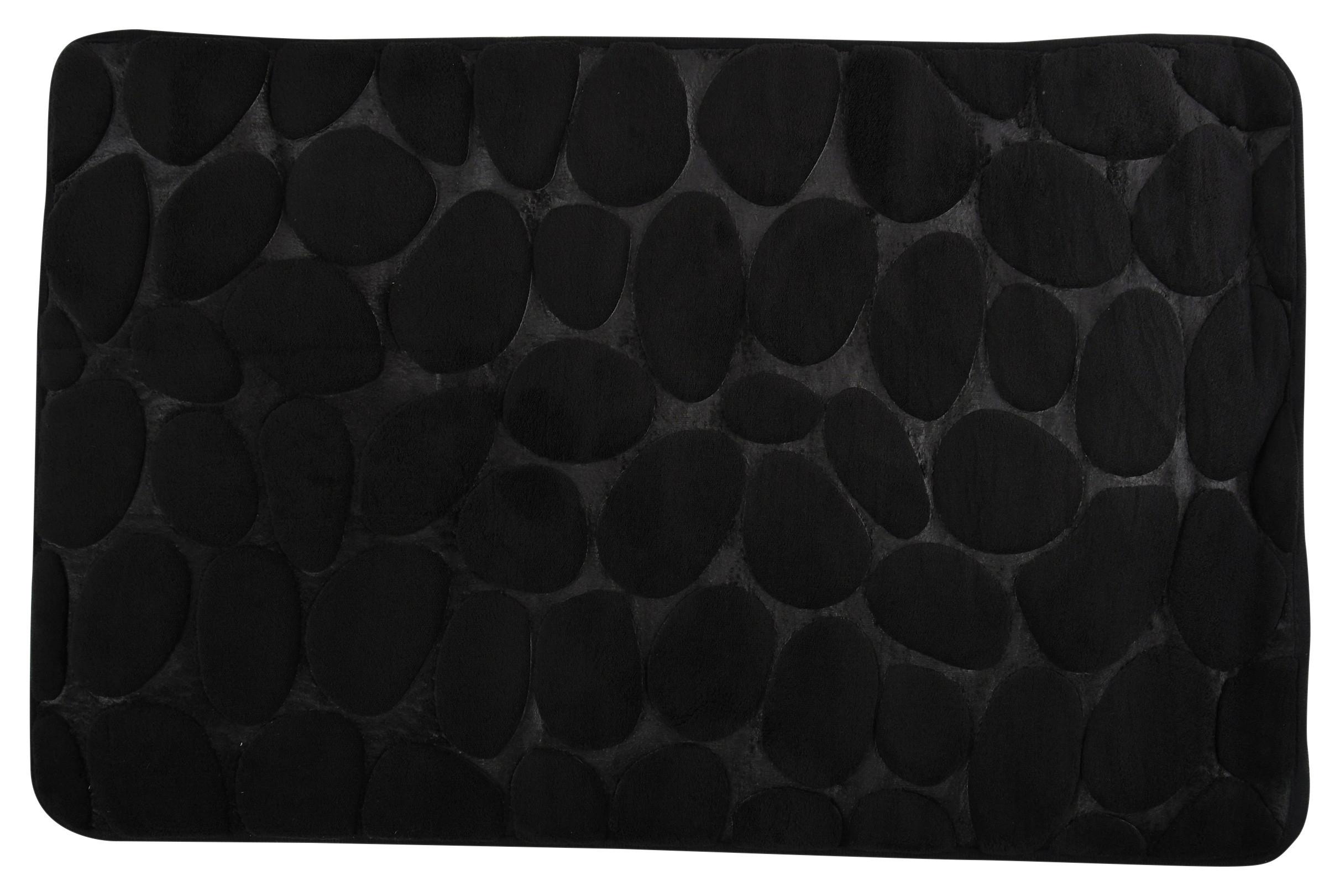 Badteppich Schwarz 50/80 cm - Schwarz, KONVENTIONELL (50/80cm) - Spirella