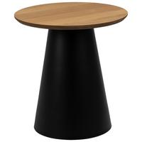 Príručný stolík SOLI 45 - černá/přírodní barvy, Design, kov/dřevo (45/48cm) - MID.YOU