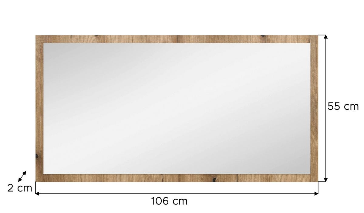 Spiegel Station Eiche Dekor B: 106cm - Eichefarben, Design, Holzwerkstoff (106/55/2cm) - MID.YOU