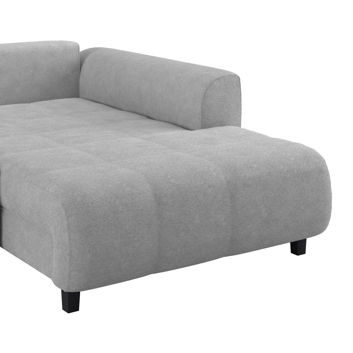 Ecksofa Mendoza - Silberfarben/Schwarz, Design, Textil (309/197cm) - Ondega