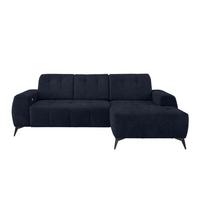 Ecksofa mit USB Anschluss Sano, Dunkelblau,s: 258x180 cm - Schwarz/Dunkelblau, MODERN, Textil (258/180cm) - Livetastic