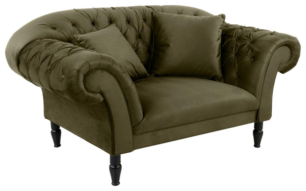 XXL-Sessel Cupido - Schwarz/Olivgrün, Design, Textil (180/94/103cm) - MID.YOU