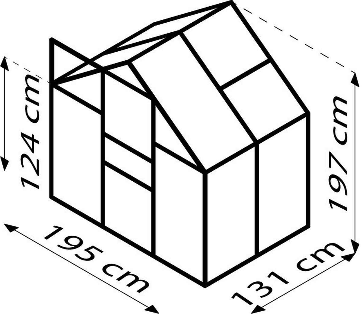 Gewächshausbausatz Comet 2500 2,5 M2 Metall/kunststoff - Schwarz, Basics, Kunststoff/Metall (195/197/131cm)