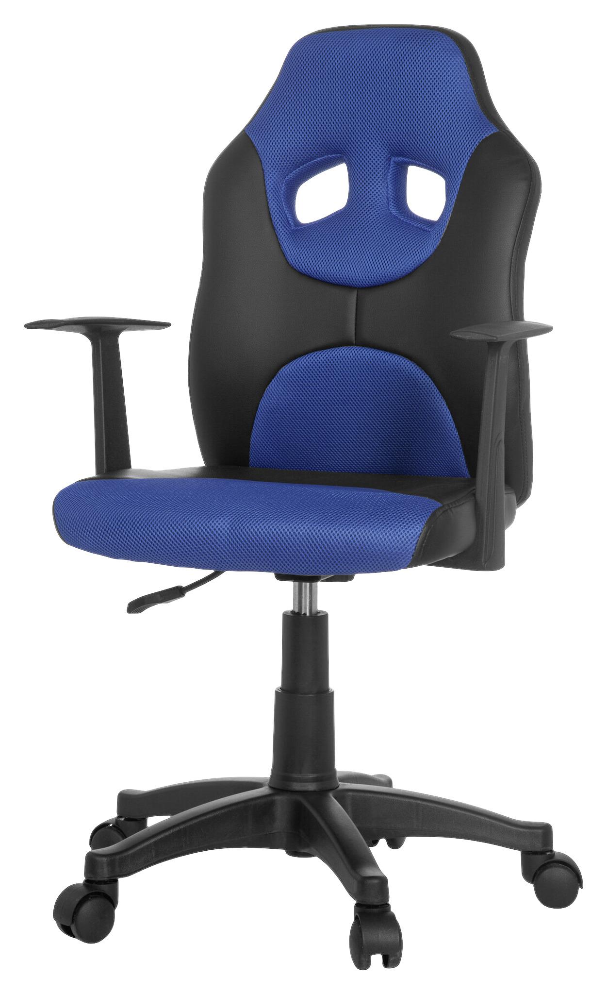Jugenddrehstuhl Kid Racer Al Blau/Schwarz - Blau/Schwarz, Basics, Kunststoff (54/90-100/48cm) - MID.YOU