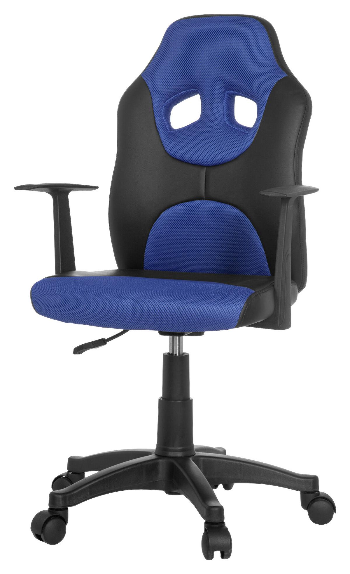Jugenddrehstuhl Kid Racer Al Blau/Schwarz - Blau/Schwarz, Basics, Kunststoff (54/90-100/48cm) - MID.YOU