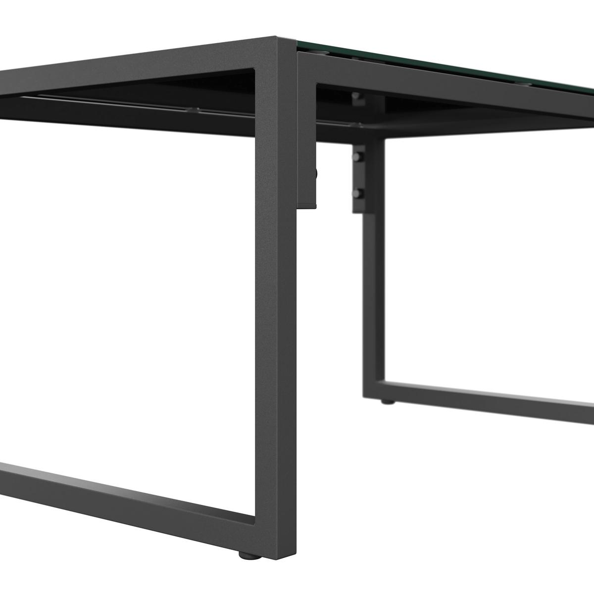 Loungegarnitur Göteborg *ph* - Dunkelgrau/Schwarz, MODERN, Glas/Textil (114/67/70cm) - Beldano