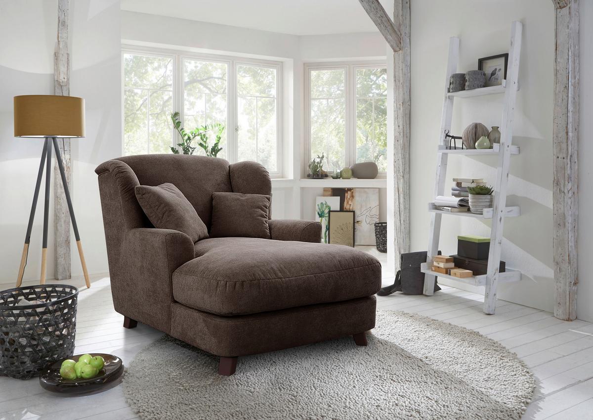 XXXL-Sessel Asado dunkelbraun teilmassiv, B: 109 cm - Dunkelbraun, MODERN, Holzwerkstoff/Textil (109/104/145cm) - Sit & More