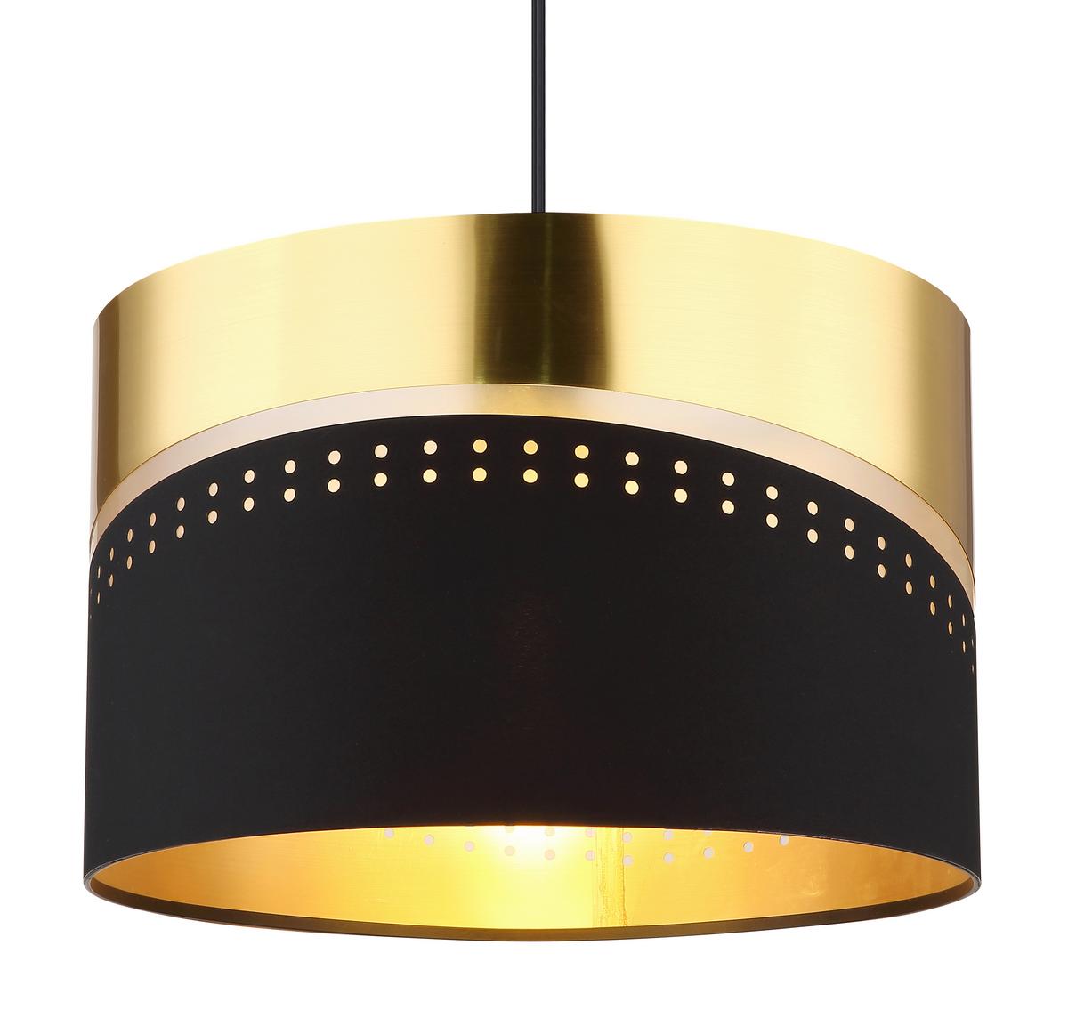 Hängeleuchte 54046h - Goldfarben/Schwarz, KONVENTIONELL, Kunststoff/Textil (35/120cm) - Globo