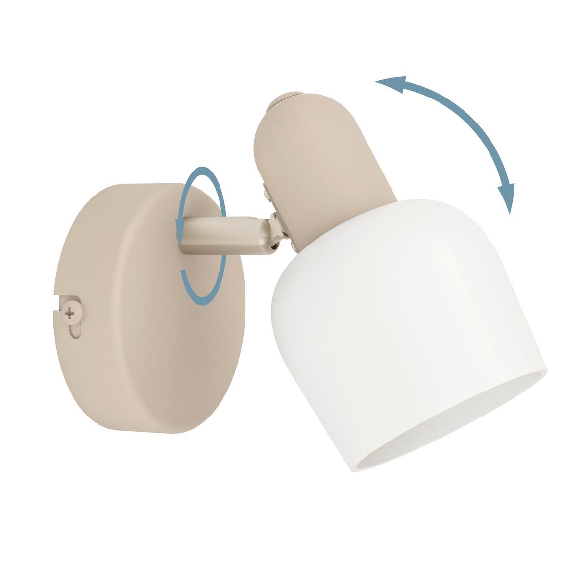 Deckenleuchte 900714 Corato - Sandfarben/Weiß, Natur, Glas/Metall (8.5/12.5/15cm) - Eglo